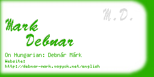 mark debnar business card